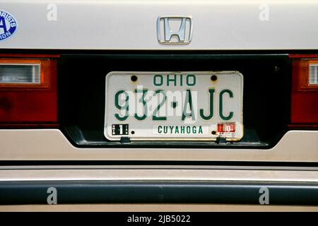 License Plate USA, License Plate Ohio, USA Stock Photo