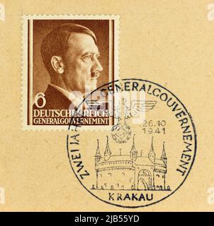 German Postage Stamp 1941 Adolf Hitler 1pf Deutsches Reich