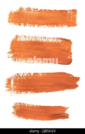 Gouache orange color backgrounds Clipart set, Brush strokes illustration, red spots, Splashes Clip art,  Design elements, Paint splatters Stock Photo