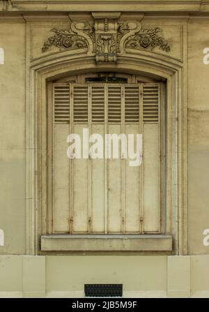 Old closed window in Paris Stock Photo
