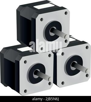 4 lead stepper motor for 3D Printer Stock Vector