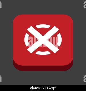 An image of a red cross X,Wrong mark icon,color red Stock Vector