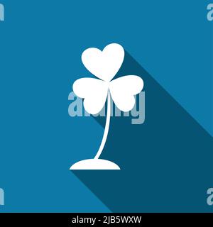 Four Flower tree icon with long shadow black,Simple design style.vector illustration Stock Vector