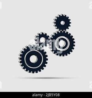 four pieces gears set icon on background,Vector illustration Stock Vector