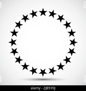 Star in circle icon Symbol on White Background Stock Vector