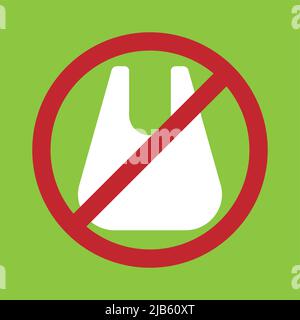 Reducing Pollution plastic uses concept,No plastic bags,Vector illustration Stock Vector