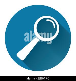 Magnifying glass icon flat In the circle beautiful,Simple design style.vector illustration Stock Vector