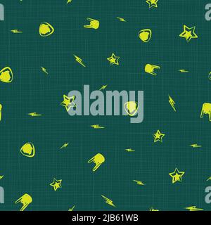 Simple Rock and Roll, Plectrums Devil Horns, Stars and Thunderbolts Stock Vector