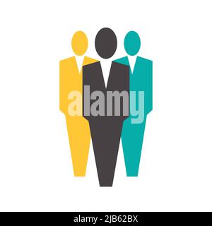 Office people icon,three men wearing a suits. Stock Vector