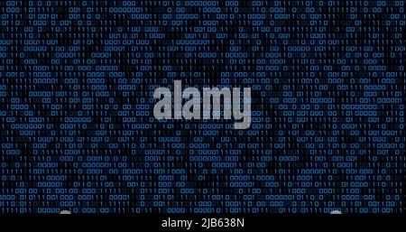 Image of blue binary code changing on black background Stock Photo