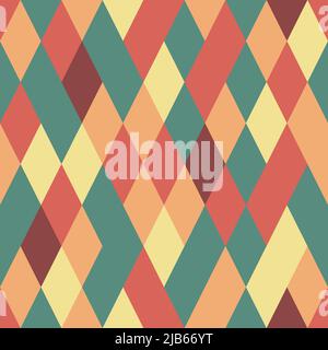 Simple seamless patterns with colorful geometric rombs. Rhombus rows, ornament for wallpaper, wrapping paper, textile, fabric, package. Vector Illustr Stock Vector