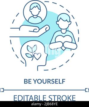 Be yourself turquoise concept icon Stock Vector