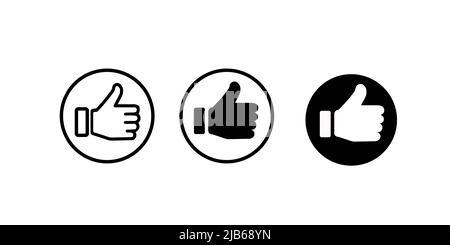 Thumbs up. Set of design elements. Stock Vector