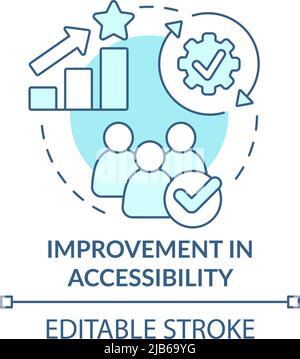 Improvement in accessibility turquoise concept icon Stock Vector