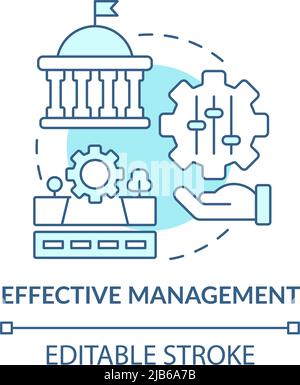 Effective management turquoise concept icon Stock Vector