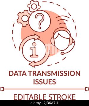 Data transmission issues red concept icon Stock Vector