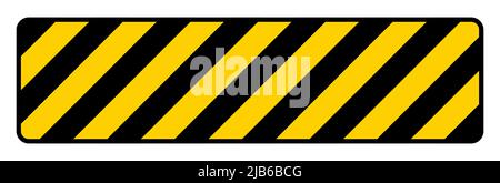 Yellow / Black Striped Floor Sign On White background Stock Vector