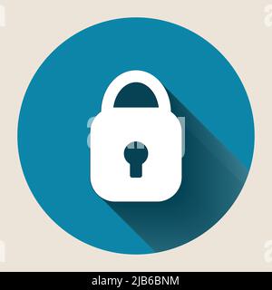 flat design style.padlock icon flat In the circle beautiful,Vector illustration Stock Vector