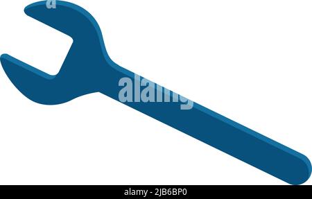 Spanner semi flat color vector object Stock Vector