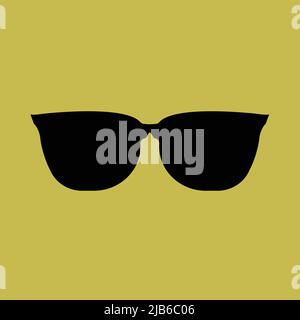 Sunglasses black Icon on yellow background.vector illustration Stock Vector