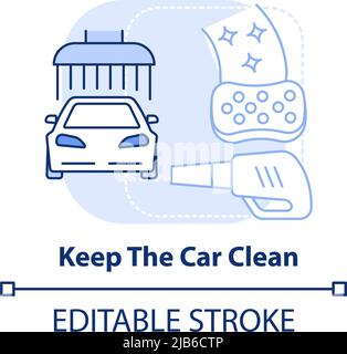 Keep the car clean light blue concept icon Stock Vector