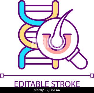 DNA testing RGB color icon Stock Vector