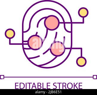 Fingerprint scanning RGB color icon Stock Vector