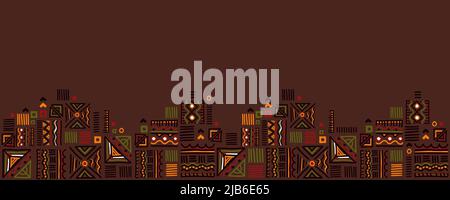 Hand drawn abstract seamless pattern, ethnic background, african style - great for textiles, banners, wallpapers, wrapping - vector design Stock Vector