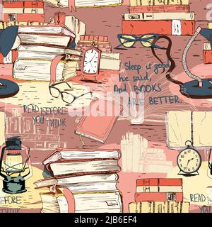 Hand drawn books, paper magazine and school textbooks. Sketch book piles.  Doodle bookshop and education vector retro…