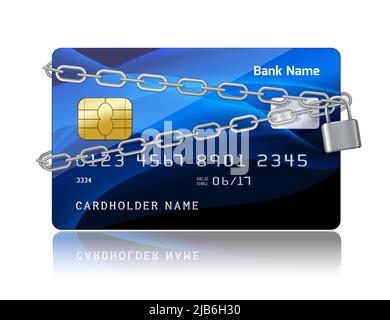 Payment security of credit card with chip protection concept isolated vector illustration Stock Vector
