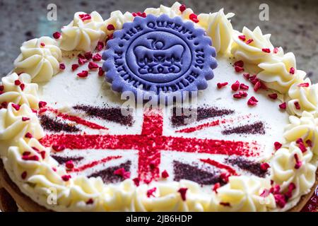Platinum Jubilee Cake Stock Photo