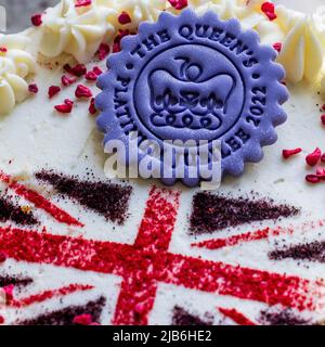 Platinum Jubilee Cake Stock Photo