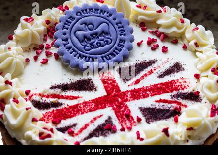 Platinum Jubilee Cake Stock Photo