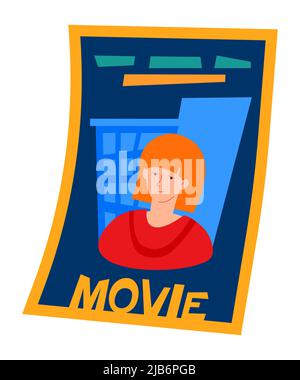 Movie premiere poster - modern flat design style single isolated object Stock Vector