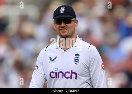 London, UK. 03rd June, 2022. Alex Lees of England during the game Credit: News Images /Alamy Live News Stock Photo