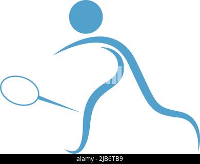 Playing badminton icon design illustration template vector Stock Vector