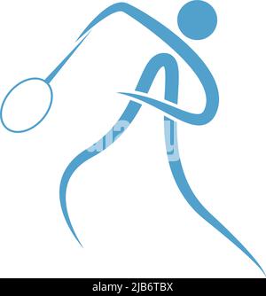 Playing badminton icon design illustration template vector Stock Vector