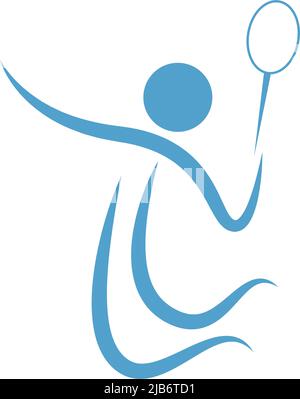 Playing badminton icon design illustration template vector Stock Vector