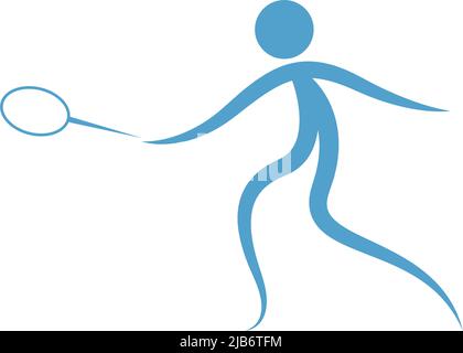 Playing badminton icon design illustration template vector Stock Vector