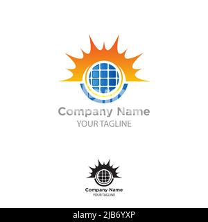Solar Energy logo designs vector, Sun power logo.EPS 10 Stock Vector