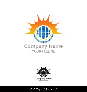 Solar Energy logo designs vector, Sun power logo.EPS 10 Stock Vector