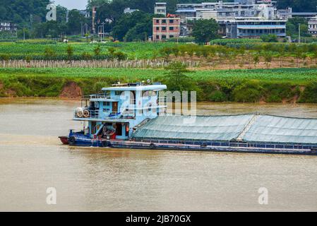 Close-up of a sand carrier sailing on a canal Stock Photo