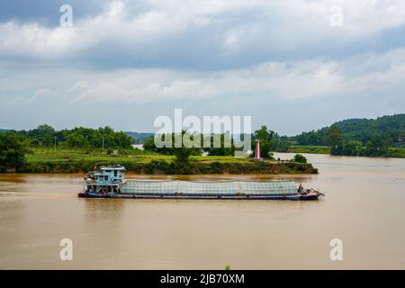 Close-up of a sand carrier sailing on a canal Stock Photo