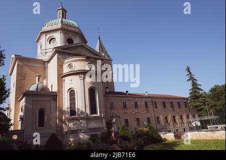 Italy, 2 June 2022. The church of Sant'Antonio di Padova in the center of Predappio in the province of Forli Cesena in Emilia Romagna Stock Photo