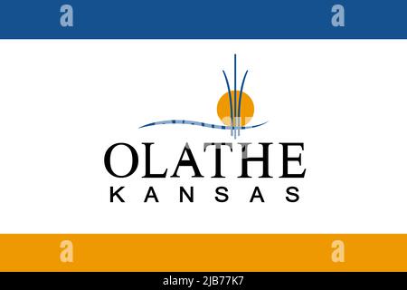 The flag of the city of Olathe City Kansas USA Stock Photo