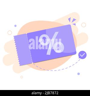 Coupon discount flat design vector template. Gift Voucher. Vector Stock Vector