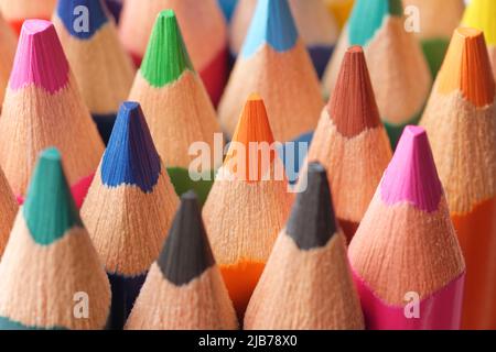 Group of bright colour pencils, creative or educational abstract background Stock Photo