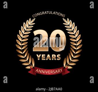 20 years of business, jubilee logo. 20th Anniversary sign. Modern
