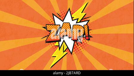 Image of zap text over orange stripes Stock Photo