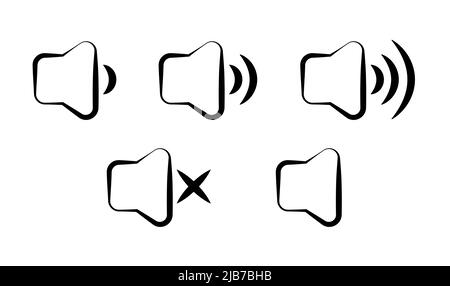 Volume icons set, Sound volume sign. Control volume elements Stock Vector